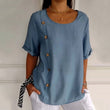 Blouse met ronde hals en zijknopen voor vrouwen