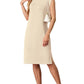 Dames Ronde Hals Loose Split Strijkvrije Midi Jurk met Zakken