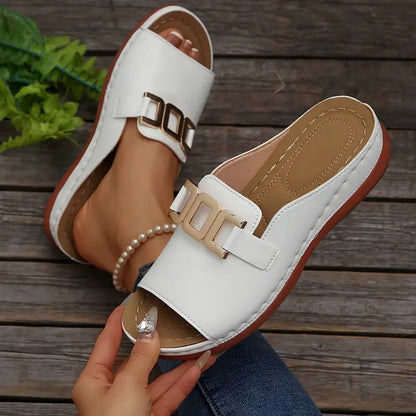 🔥Laatste dagaanbieding 50% KORTING 🏖️💞Beste comfort - Comfortabele orthopedische sandalen met sleehak voor dames