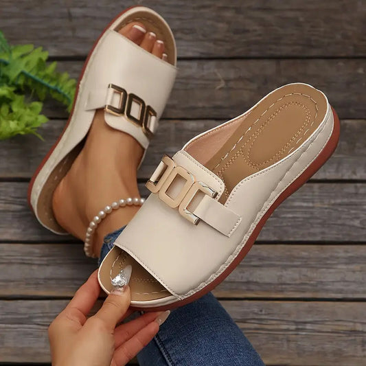 🔥Laatste dagaanbieding 50% KORTING 🏖️💞Beste comfort - Comfortabele orthopedische sandalen met sleehak voor dames
