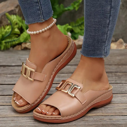 🔥Laatste dagaanbieding 50% KORTING 🏖️💞Beste comfort - Comfortabele orthopedische sandalen met sleehak voor dames