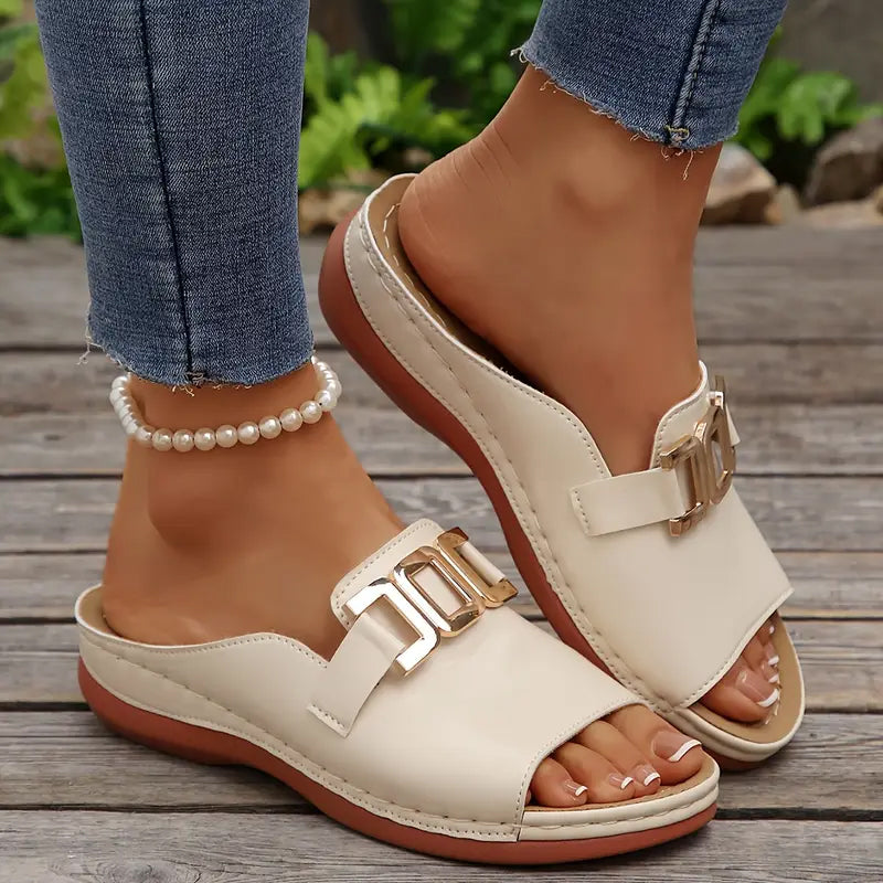 🔥Laatste dagaanbieding 50% KORTING 🏖️💞Beste comfort - Comfortabele orthopedische sandalen met sleehak voor dames