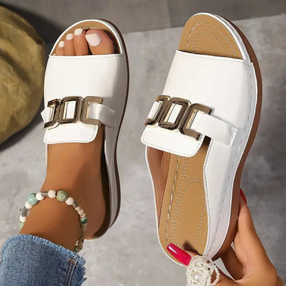 🔥Laatste dagaanbieding 50% KORTING 🏖️💞Beste comfort - Comfortabele orthopedische sandalen met sleehak voor dames