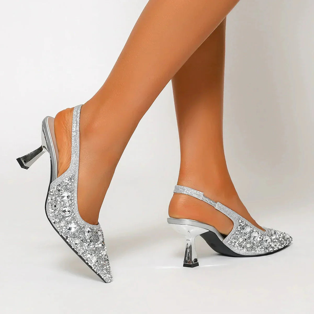👡Puntige diamanten hoge hakken✨🔥🔥🔥-10% korting + gratis verzending