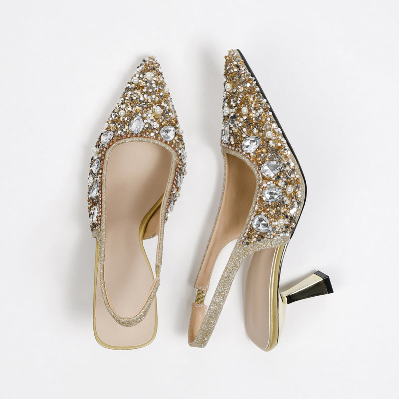 👡Puntige diamanten hoge hakken✨🔥🔥🔥-10% korting + gratis verzending