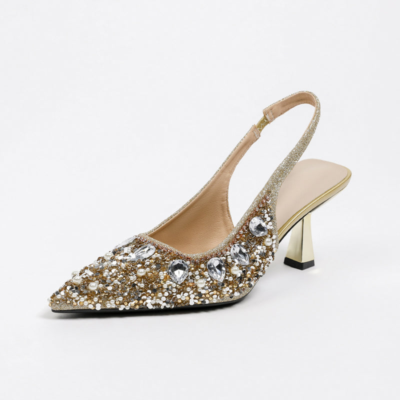 👡Puntige diamanten hoge hakken✨🔥🔥🔥-10% korting + gratis verzending