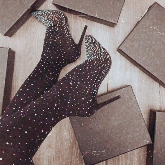 Faux diamanten over-de-knielaarzen voor dames
