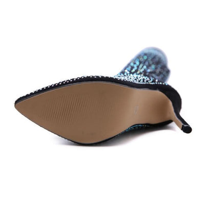 Faux diamanten over-de-knielaarzen voor dames