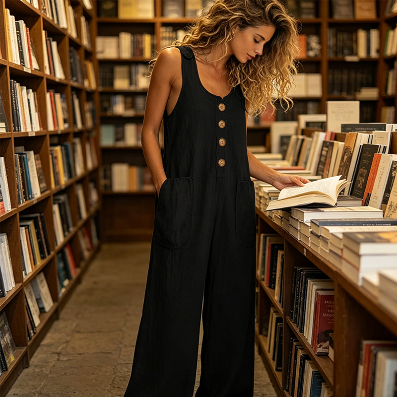 🔥50% Korting Dames Jumpsuit🌿Mouloos luchtig met zakken voor alle lichaamsvormen