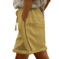 🔥50% KORTING! Dames shorts met trekkoord & kant, ademend materiaal met handige zakken