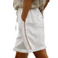 🔥50% KORTING! Dames shorts met trekkoord & kant, ademend materiaal met handige zakken