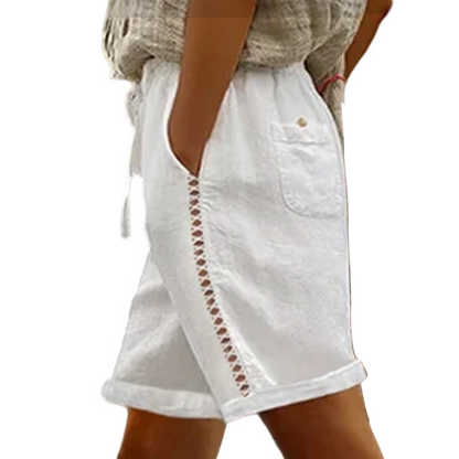 🔥50% KORTING! Dames shorts met trekkoord & kant, ademend materiaal met handige zakken