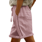 🔥50% KORTING! Dames shorts met trekkoord & kant, ademend materiaal met handige zakken