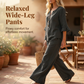 👚👖 Dames Set met Ruches Top & Wijde Pijpen Broek – Elegant & Comfortabel ✨