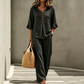 👚👖 Dames Set met Ruches Top & Wijde Pijpen Broek – Elegant & Comfortabel ✨