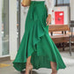 ⏰🔥TIJDELIJK 50% KORTING!🔥Dames maxi-rok met hoge taille en asymmetrische ruches