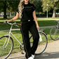 ⏰🔥TIJDELIJK 50% KORTING!🔥 Casual damestop met korte mouwen en wijde broek set