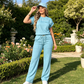 ⏰🔥TIJDELIJK 50% KORTING!🔥 Casual damestop met korte mouwen en wijde broek set