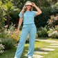 ⏰🔥TIJDELIJK 50% KORTING!🔥 Casual damestop met korte mouwen en wijde broek set