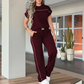 ⏰🔥TIJDELIJK 50% KORTING!🔥 Casual damestop met korte mouwen en wijde broek set