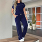 ⏰🔥TIJDELIJK 50% KORTING!🔥 Casual damestop met korte mouwen en wijde broek set