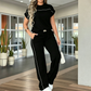 ⏰🔥TIJDELIJK 50% KORTING!🔥 Casual damestop met korte mouwen en wijde broek set