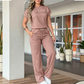 ⏰🔥TIJDELIJK 50% KORTING!🔥 Casual damestop met korte mouwen en wijde broek set