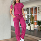 ⏰🔥TIJDELIJK 50% KORTING!🔥 Casual damestop met korte mouwen en wijde broek set