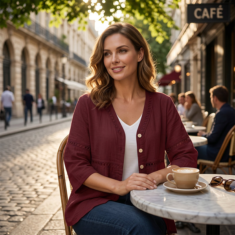 ⏰TIJDELIJKE KORTING⚡ Eenkleurige knoopblouse 👕 Dubbel te dragen als vest