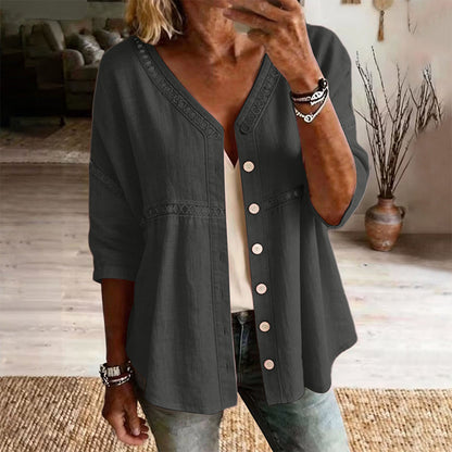 ⏰TIJDELIJKE KORTING⚡ Eenkleurige knoopblouse 👕 Dubbel te dragen als vest