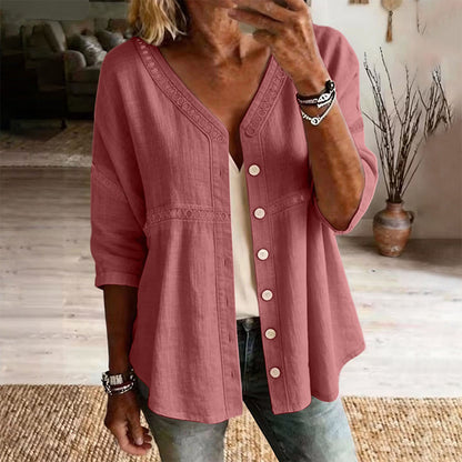 ⏰TIJDELIJKE KORTING⚡ Eenkleurige knoopblouse 👕 Dubbel te dragen als vest