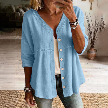 ⏰TIJDELIJKE KORTING⚡ Eenkleurige knoopblouse 👕 Dubbel te dragen als vest