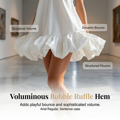 👗 TIJDELIJK 50% KORTING! 💥 Jurk met V-hals en ballonzoom – Volumineuze ruches, verstelbare bandjes, vederlicht ✨