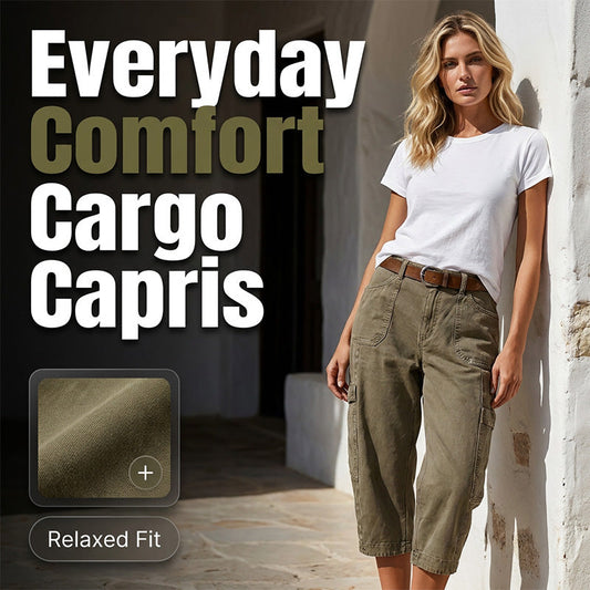 👖 NU 50% KORTING! 🌿 Dames relaxte casual cargo-capribroek – met ruime opbergzakken, ademende stof en een relaxte pasvorm – dagelijks comfort, klaar voor warm weer. ✨