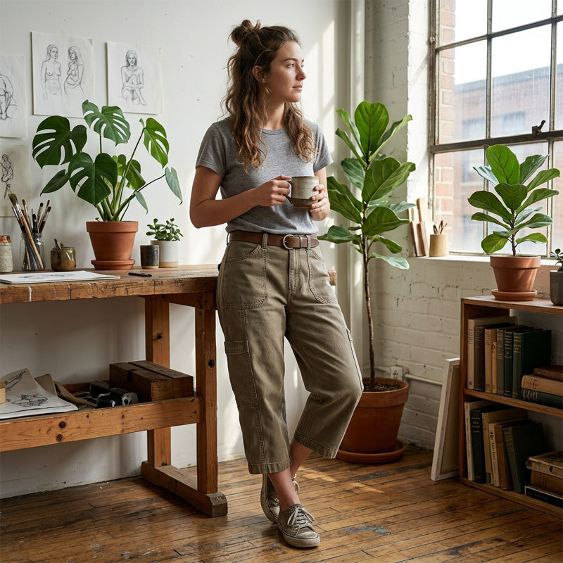 👖 NU 50% KORTING! 🌿 Dames relaxte casual cargo-capribroek – met ruime opbergzakken, ademende stof en een relaxte pasvorm – dagelijks comfort, klaar voor warm weer. ✨
