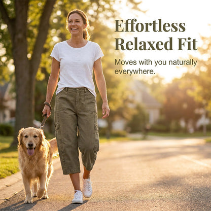 👖 NU 50% KORTING! 🌿 Dames relaxte casual cargo-capribroek – met ruime opbergzakken, ademende stof en een relaxte pasvorm – dagelijks comfort, klaar voor warm weer. ✨