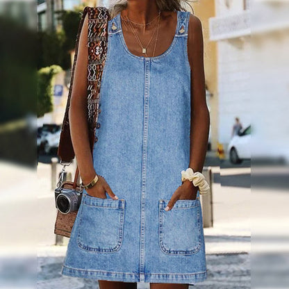 Casual denim overgooierjurk voor dames