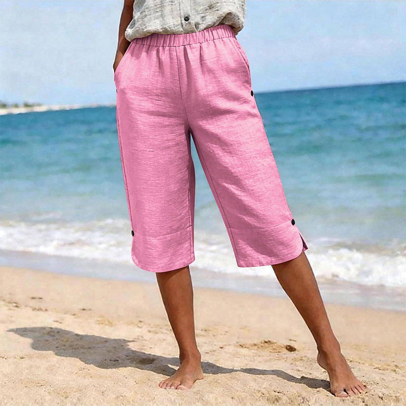 🔥50K+ VERKOCHT HALVE PRIJS🌿 Ademende capribroek kwalitatieve mengstof elastische taille S-3XL
