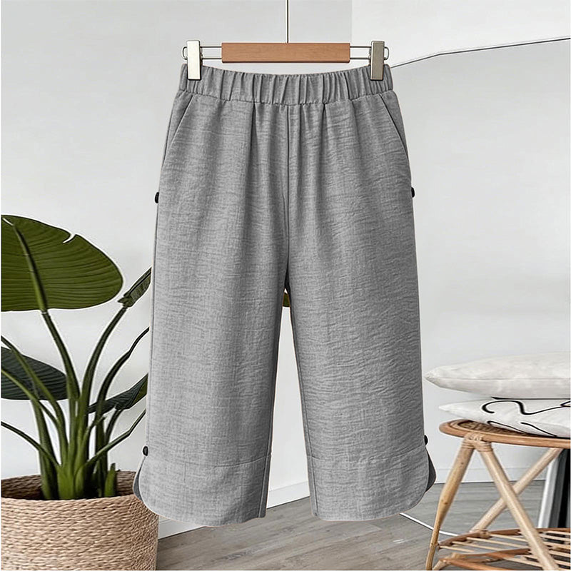 🔥50K+ VERKOCHT HALVE PRIJS🌿 Ademende capribroek kwalitatieve mengstof elastische taille S-3XL
