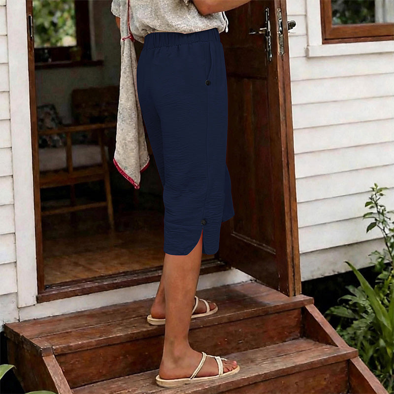 🔥50K+ VERKOCHT HALVE PRIJS🌿 Ademende capribroek kwalitatieve mengstof elastische taille S-3XL