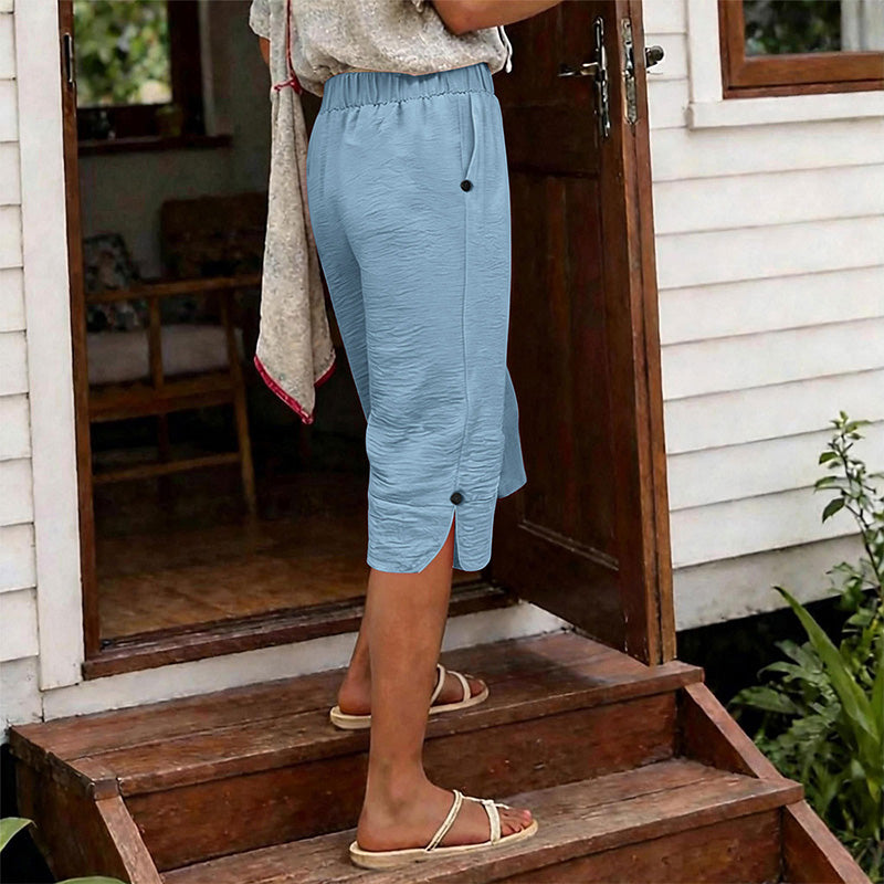🔥50K+ VERKOCHT HALVE PRIJS🌿 Ademende capribroek kwalitatieve mengstof elastische taille S-3XL