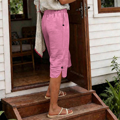 🔥50K+ VERKOCHT HALVE PRIJS🌿 Ademende capribroek kwalitatieve mengstof elastische taille S-3XL