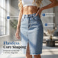 Denimrok met hoge taille en split aan de voorkant voor dames
