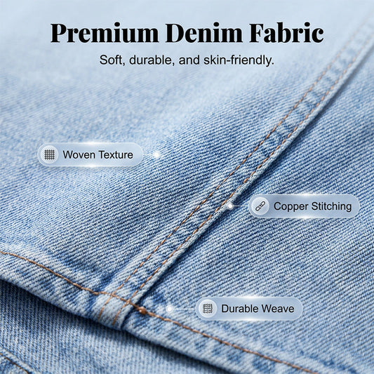 Denimrok met hoge taille en split aan de voorkant voor dames