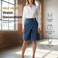 👖Asymmetrische Shorts Met Wijde Pijpen – Chique Imitatie Denim & Vintage Elegantie