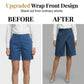 👖Asymmetrische Shorts Met Wijde Pijpen – Chique Imitatie Denim & Vintage Elegantie