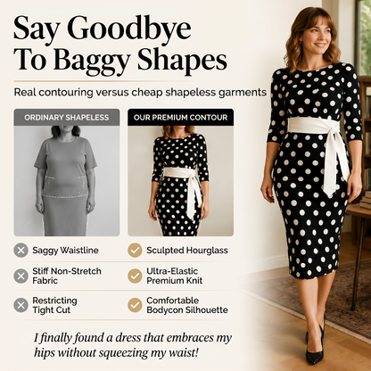 Elegante retro-jurk met stippen voor dames