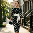 Elegante retro-jurk met stippen voor dames