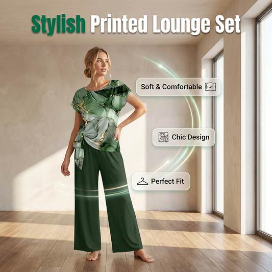 🔥50% KORTING🌿 Loungeset met patroon en brede poten 🌿Comfort & Luxe Print
