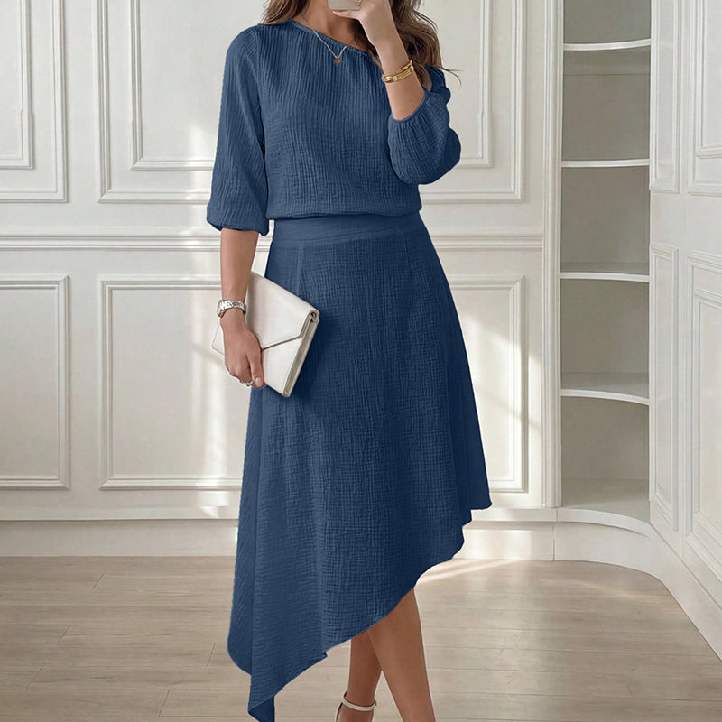 🔥50K+ VERKOCHT⏰ 50% KORTING👗 Tweedelige rokset, schouderloze top + asymmetrische rok